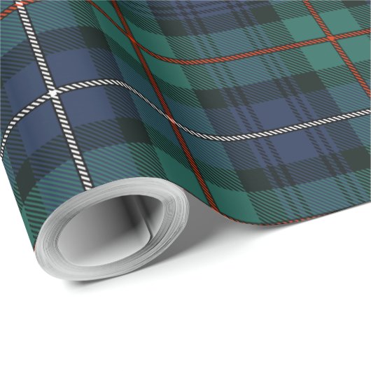 Tartan Clan Robertson Pset Green Paarse Check Wra Cadeaupapier (Rol Hoek)