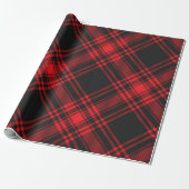 Tartan Clan Stewart Pset Black Red Check Patroon Cadeaupapier (Uitgerold)
