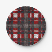 Tartan Clan Stewart Pset Black Red Check Patroon Papieren Bordje (Voorkant)