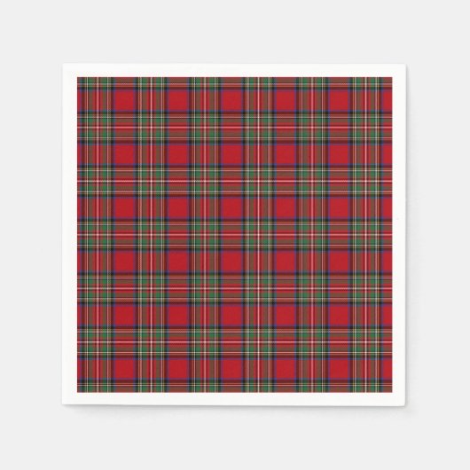 Tartan Clan Stewart Pset Black Red Check Patroon Servet (Voorkant)