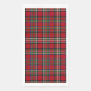 Tartan Clan Stewart Pset Black Red Check Patroon Servet
