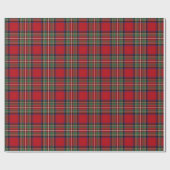 Tartan Clan Stewart Pset Black Red Check Rustic Cadeaupapier (Vlak)