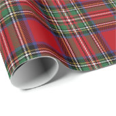 Tartan Clan Stewart Pset Black Red Check Rustic Cadeaupapier (Rol Hoek)