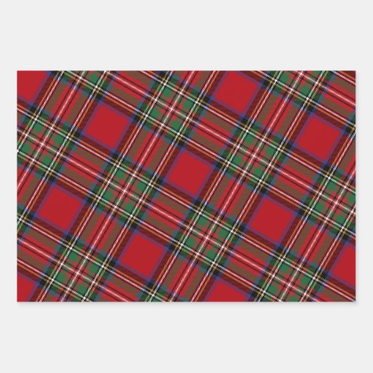 Tartan Clan Stewart Pset Black Red Family Rustin Inpakpapier Vel (Voorkant 3)