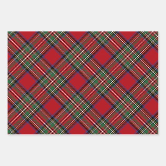 Tartan Clan Stewart Pset Black Red Family Rustin Inpakpapier Vel (Voorkant 2)