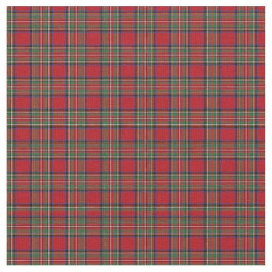 Tartan Clan Stewart Pset Pattern Green Check Stof (Close Up)