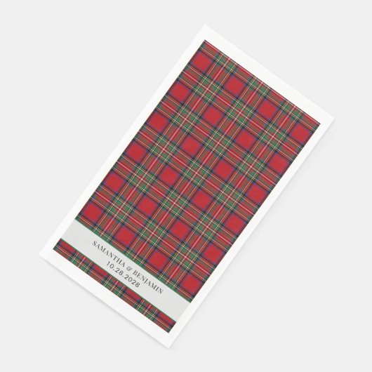 Tartan Clan Stewart Schotlandse Ruit Zwart Rood Aa Servet (Hoek)