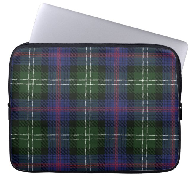 Tartan Clan Sutherland Paarse toets Laptop Sleeve (Voorkant)