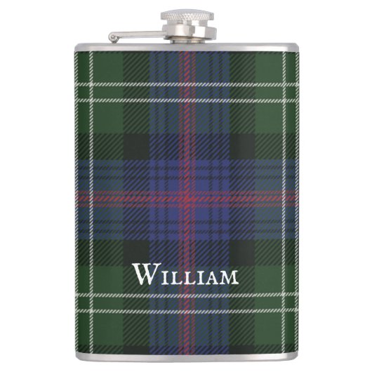 Tartan Clan Sutherland Pset Green Black Rustic Heupfles (Voorkant)