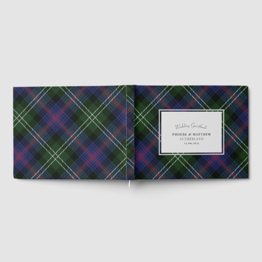 Tartan Clan Sutherland Schotsgeruit Paars Groen Ru Gastenboek (Volledig)