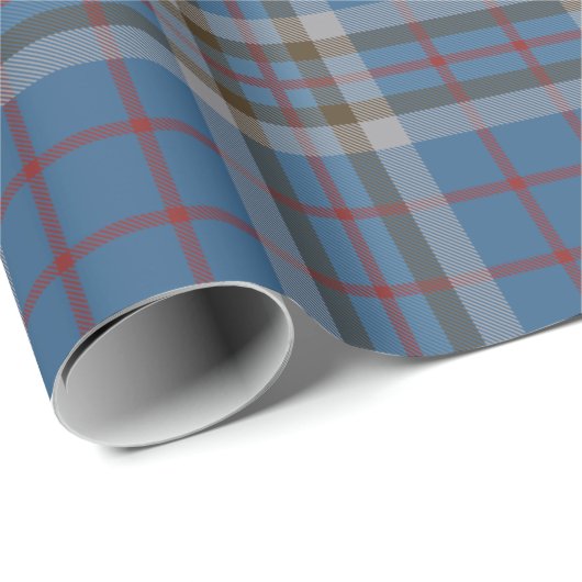 Tartan Clan Thompson Pset Blue Gray Check Cadeaupapier (Rol Hoek)