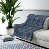 Tartan Clan Thompson Pset Blue Gray Check Fleece Deken