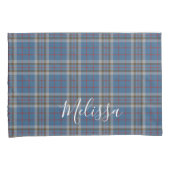 Tartan Clan Thompson Pset Blue Gray Check Kussensloop (Voorkant-Rechts)