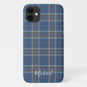 Tartan Clan Thompson Pset Blue Gray Personalized Case-Mate iPhone Case (Achterkant)