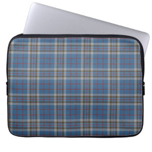 Tartan Clan Thompson Pset Grey Blue Gecontkered Laptop Sleeve