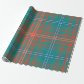 Tartan Clan Wilson Pset Oranje Blue Check Cadeaupapier (Uitgerold)