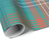 Tartan Clan Wilson Pset Oranje Blue Check Cadeaupapier (Rol Hoek)