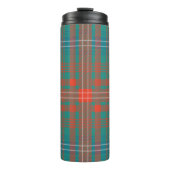 Tartan Clan Wilson Pset Oranje Turquoise Check Thermosbeker (Voorkant)