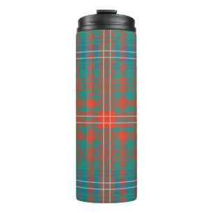 Tartan Clan Wilson Schotse ruit oranje turquoise g Thermosbeker