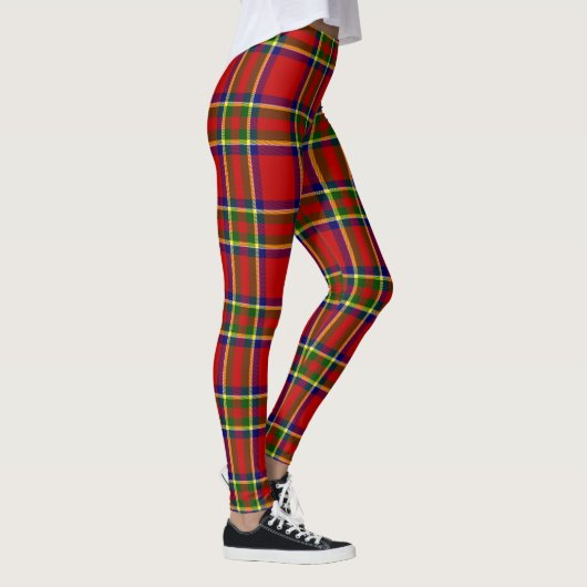 Tartan Classic Stijl Rood en Groen Plaid Leggings (Rechts)