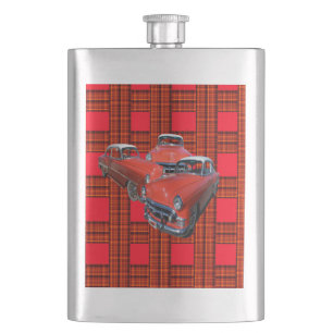 Tartan Classy Red en witte vintage auto's, Flacon