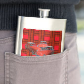 Tartan Classy Red en witte vintage auto's, Flacon (Voorbeeld)
