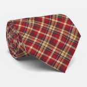 Tartan Controleer de patroon rood, eenzijdig Stropdas (Opgerold)