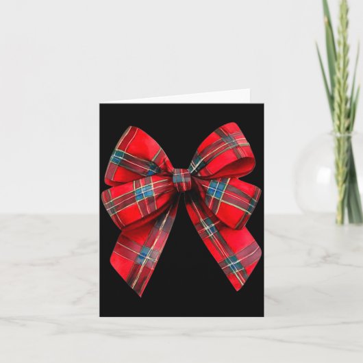Tartan Coquette Bow, Christmas Funny Gift Women,gi Kaart (Voorkant)