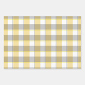 Tartan daisy lemon yellow beige set wrapping paper (Voorkant)