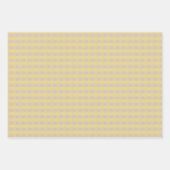 Tartan daisy lemon yellow beige set wrapping paper (Voorkant 3)