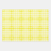 Tartan daisy lemon yellow green set wrapping paper (Voorkant 3)