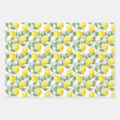 Tartan daisy lemon yellow green set wrapping paper (Voorkant 2)