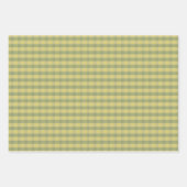 Tartan daisy lemon yellow green set wrapping paper (Voorkant 3)