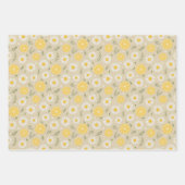 Tartan daisy lemon yellow green set wrapping paper (Voorkant 2)