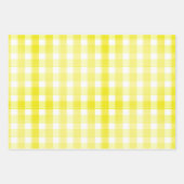 Tartan daisy lemon yellow green set wrapping paper (Voorkant)