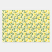 Tartan daisy lemon yellow green set wrapping paper (Voorkant 2)