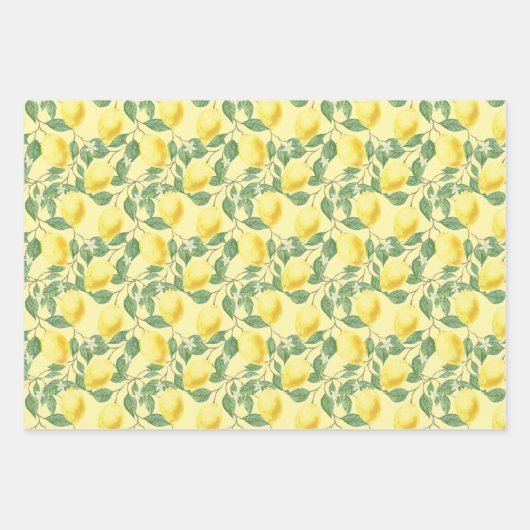 Tartan daisy lemon yellow green set wrapping paper (Voorkant 2)