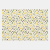 Tartan daisy lemon yellow lavender wrapping paper (Voorkant 2)