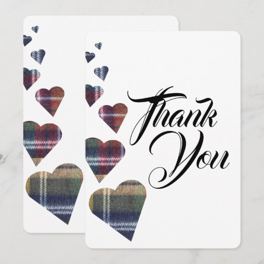 Tartan Dank je wel Bedankkaart (Voorkant / Achterkant)