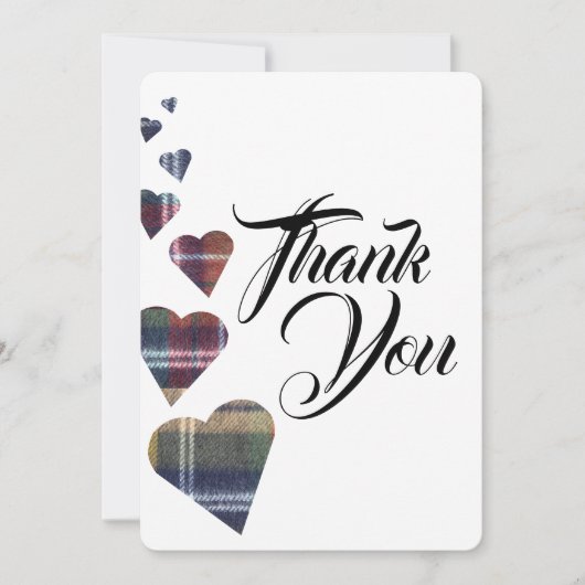 Tartan Dank je wel Bedankkaart (Voorkant)