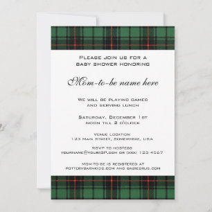  Tartan, Davidson Modern Baby shower Kaart