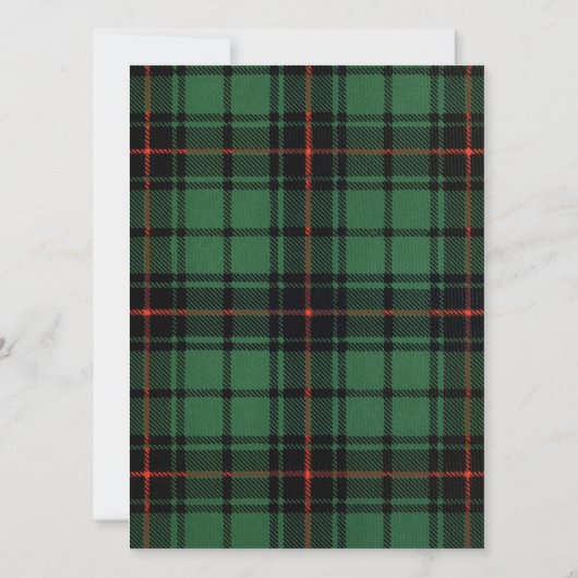  Tartan, Davidson Modern Pattern Wedding Kaart (Achterkant)