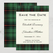Tartan, Davidson Modern Pattern Wedding Kaart (Voorkant / Achterkant)