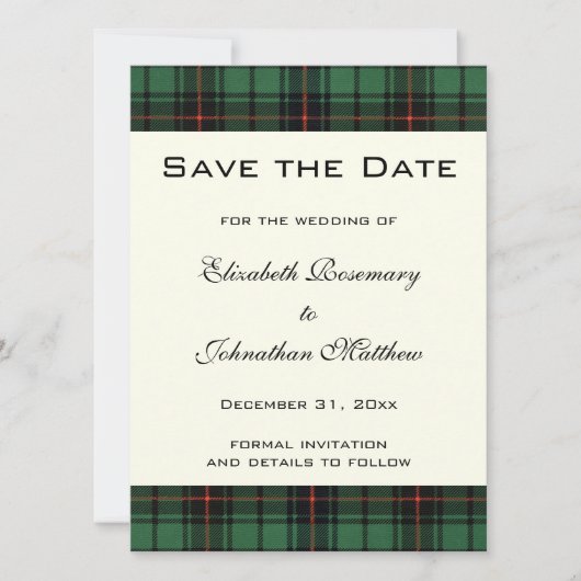 Tartan, Davidson Modern Pattern Wedding Kaart (Voorkant)