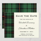 Tartan, Davidson Modern Pattern Wedding Save The Date (Voorkant / Achterkant)