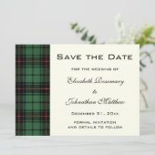 Tartan, Davidson Modern Pattern Wedding Save The Date (Staand voorkant)
