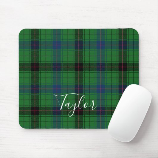 Tartan Davidson Plaid Blauw Groen Gepersonaliseerd Muismat (Met muis)