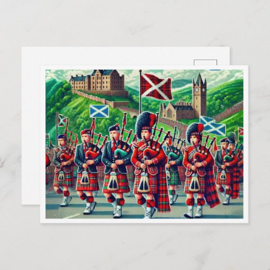 Tartan Day Celebration - 16-bits Briefkaart (Voorkant / Achterkant)