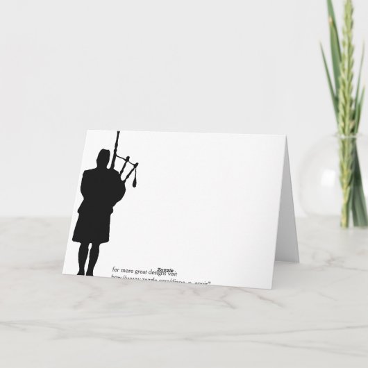 Tartan Day Scottish Bagpiper Kaart (Achterkant)