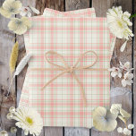Tartan - Deep Pink-Sage Green-Extra Light Ivory Inpakpapier Vel<br><div class="desc">Tartangif in zachte tinten van diep roze,  sage-groen en extra licht ivoor. Kan bij alle gelegenheden worden gebruikt en is leeftijdsneutraal.</div>